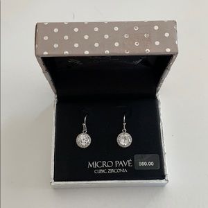 Cubic zirconia silver plated drop earrings